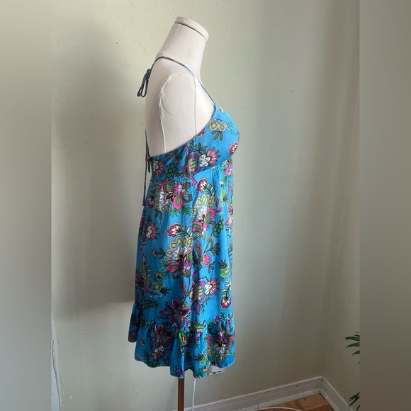 Blue Ruched Spaghetti Strap Sundress - Picture 2 of 5